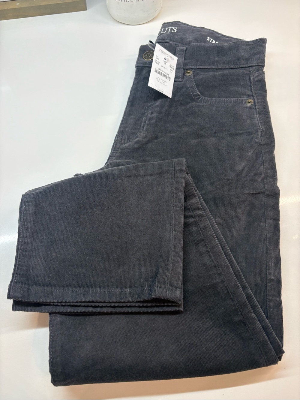 Crewcuts by J. Crew gray corduroy stretch pants- size 10- NWT